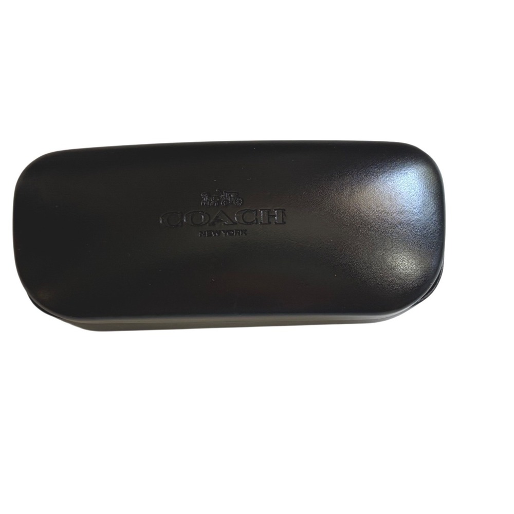 Coach New York Black Hard Shell Clamshell Eyewear Case with Cleaning Cloth